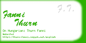 fanni thurn business card